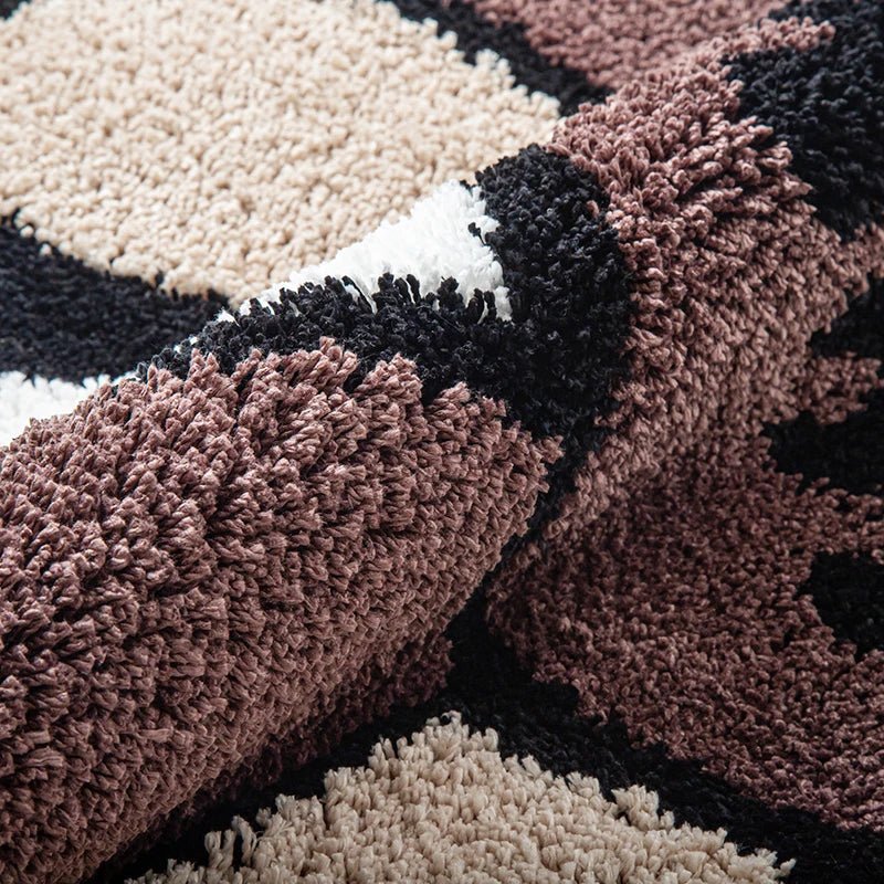 - BROWN & BLACK MURAKAMI SAD FLOWER RUG - Brown Flower - RugRatz
