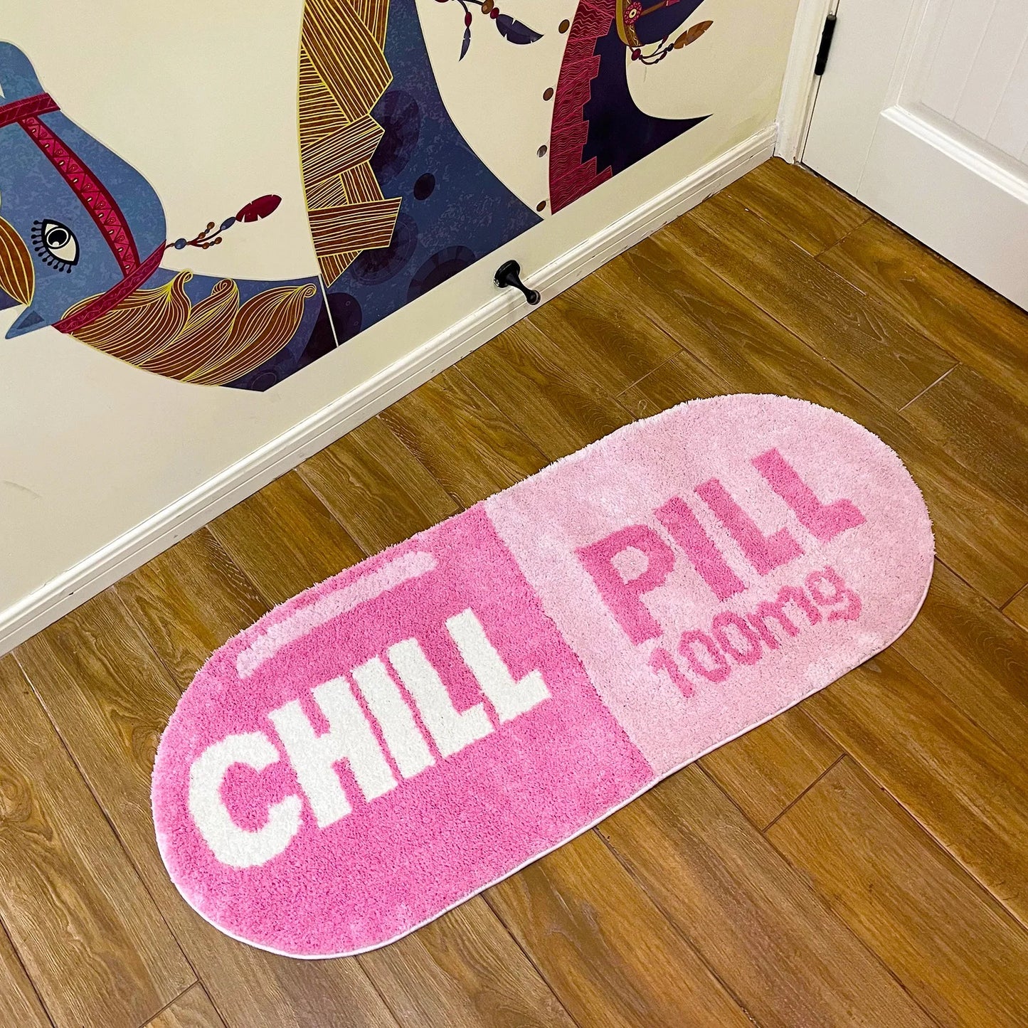 - CHILL PILL 100MG RUG 115X46CM - Pink - RugRatz