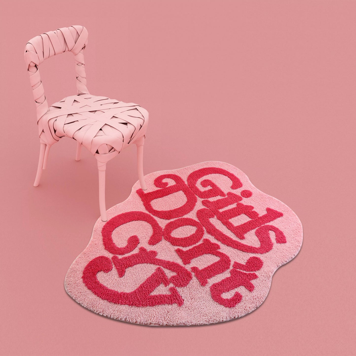 - GIRLS DONT CRY RUG 90X98CM - Pink Gilrs - RugRatz