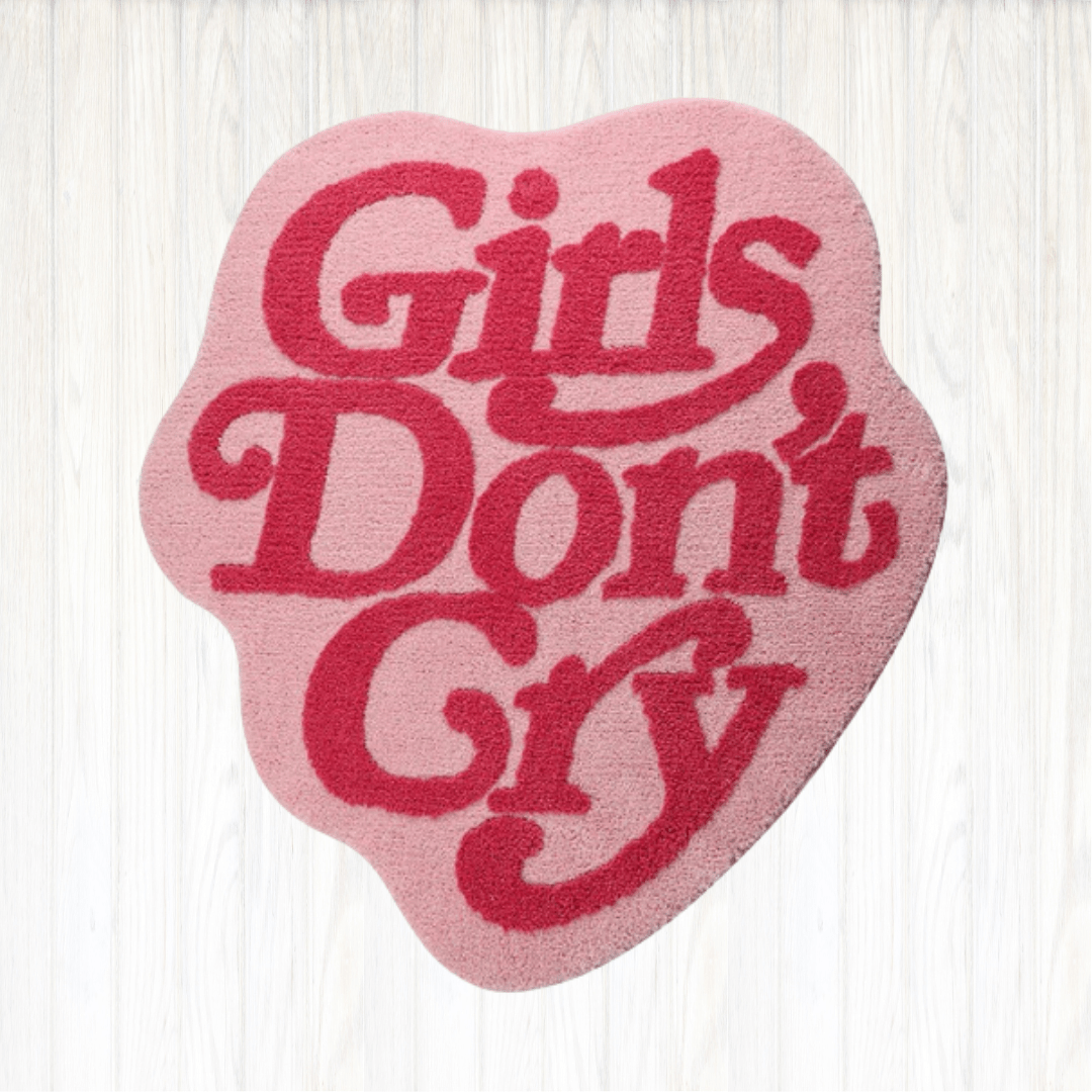 - GIRLS DONT CRY RUG 90X98CM - Pink Gilrs - RugRatz