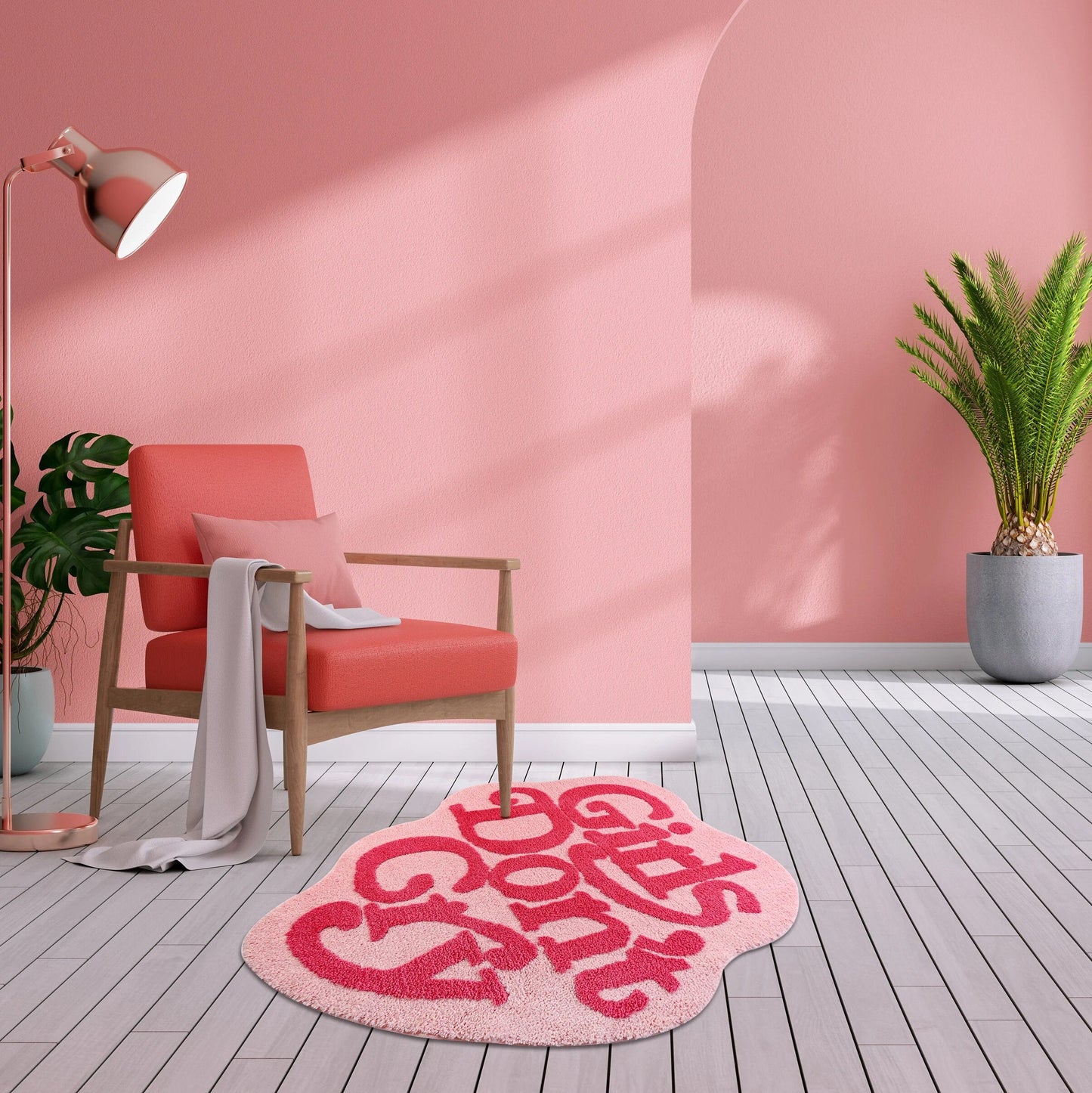 - GIRLS DONT CRY RUG 90X98CM - Pink Gilrs - RugRatz