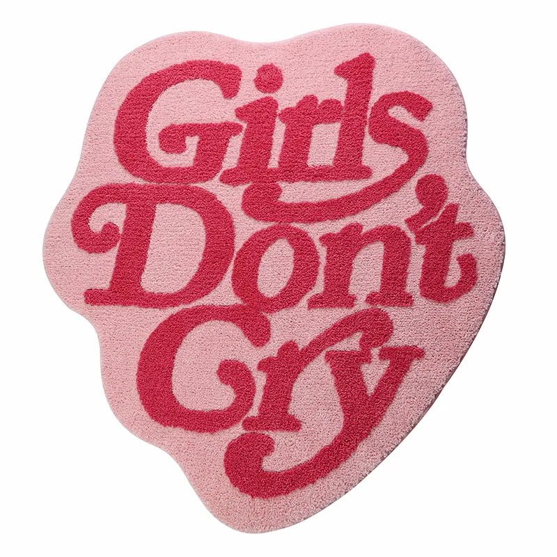 - GIRLS DONT CRY RUG 90X98CM - Pink Gilrs - RugRatz