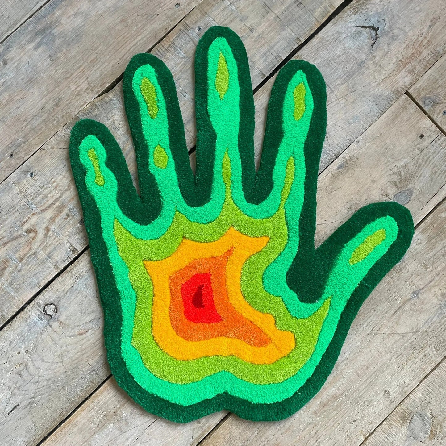 - HAND HEAT MAP RUG - green - RugRatz