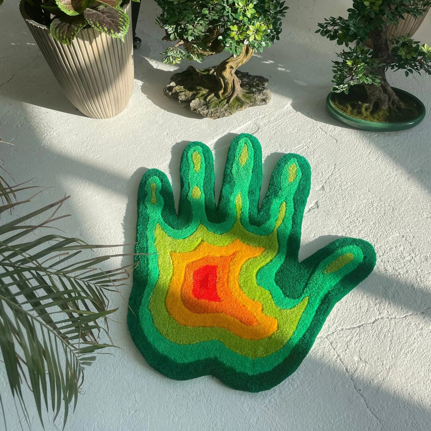 - HAND HEAT MAP RUG - green - RugRatz