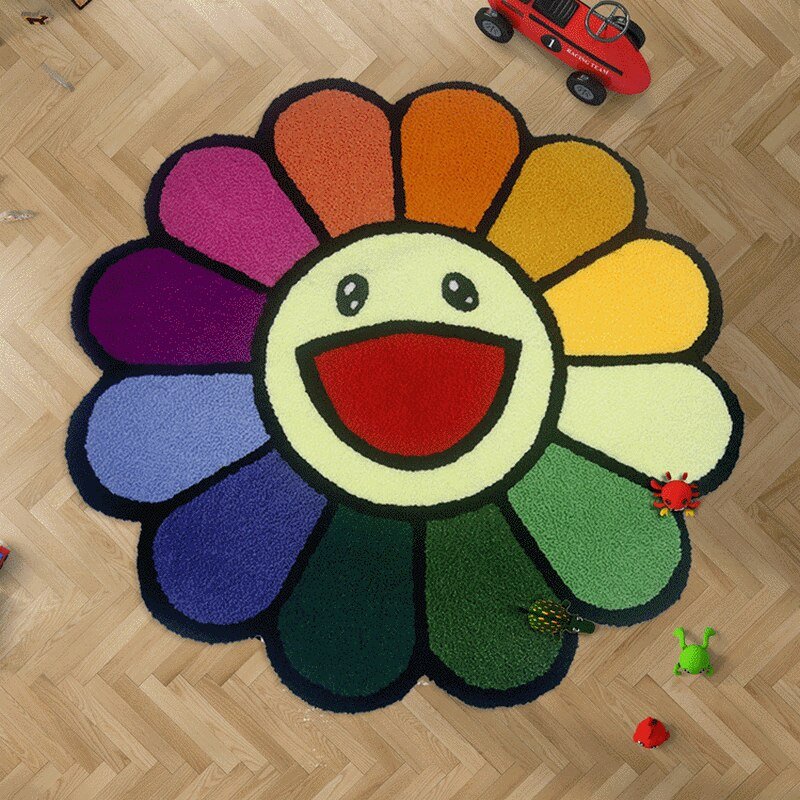 - MURAKAMI FLOWER BOMB RUG 75X75CM - A - RugRatz
