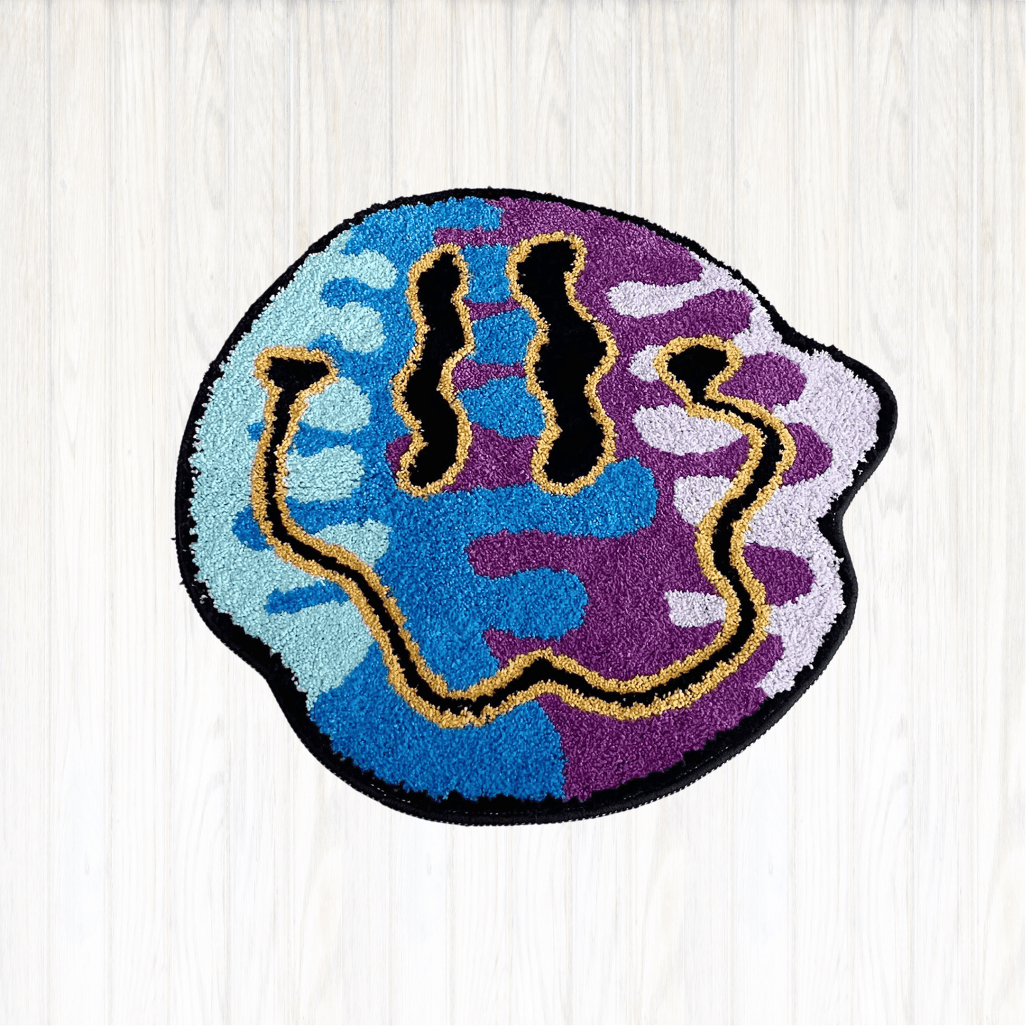 - TRIPPY SMILEY FACE RUG MULTICOLOURED - 60x60cm - RugRatz