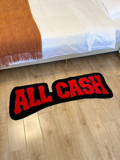 - 'ALL CASH' TEXT RUG - 120X37CM Big - RugRatz