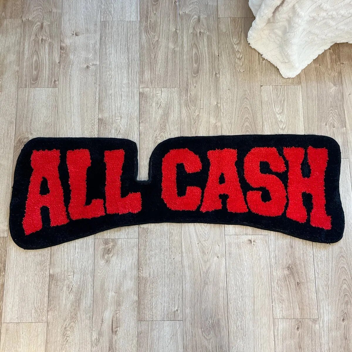 - 'ALL CASH' TEXT RUG - 120X37CM Big - RugRatz