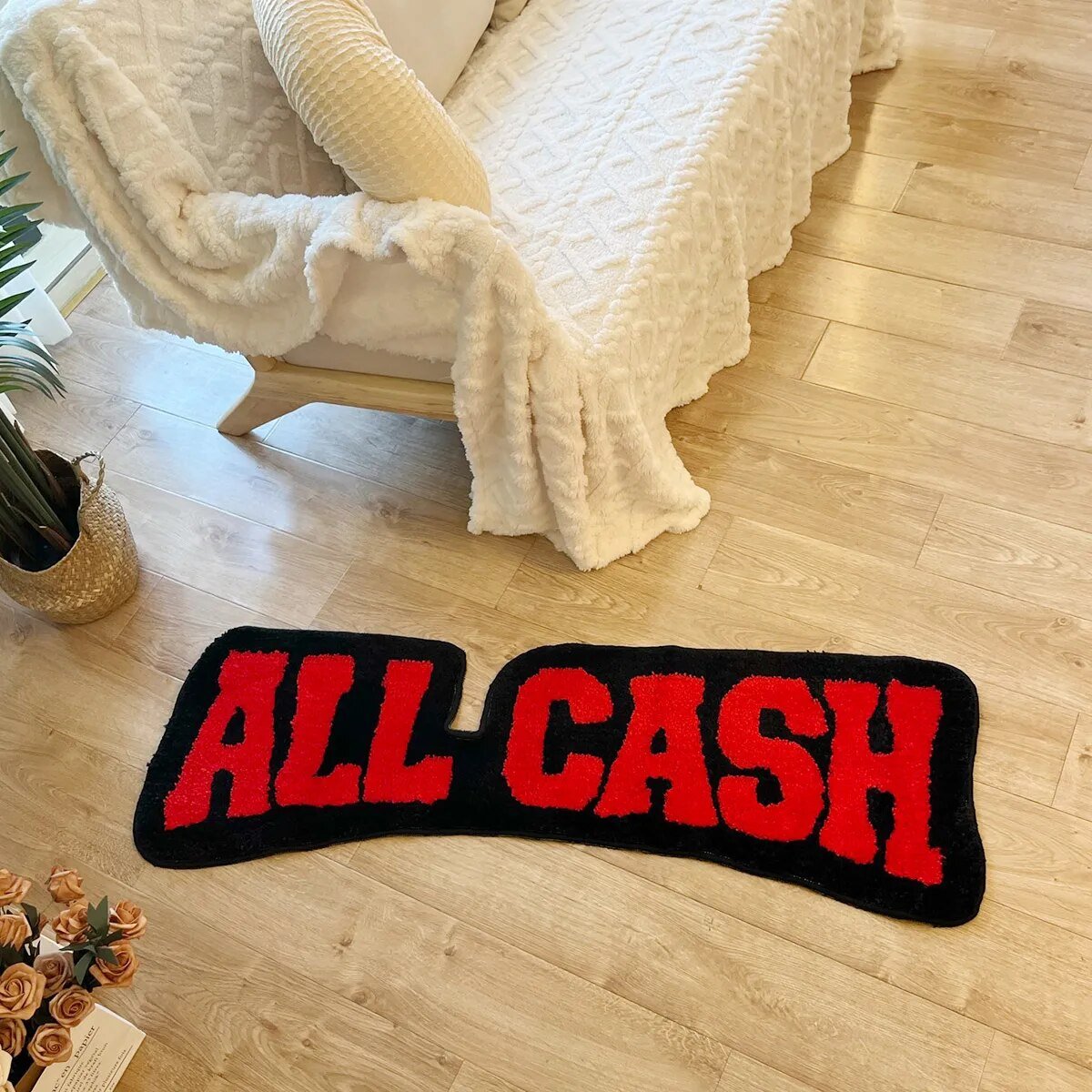 - 'ALL CASH' TEXT RUG - 120X37CM Big - RugRatz