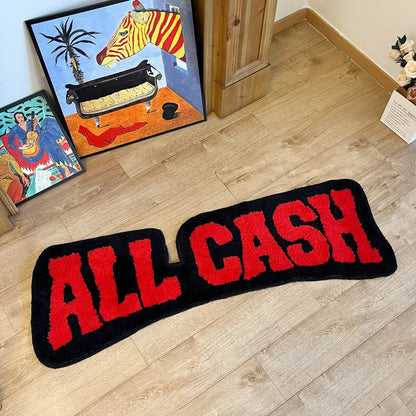 - 'ALL CASH' TEXT RUG - 120X37CM Big - RugRatz