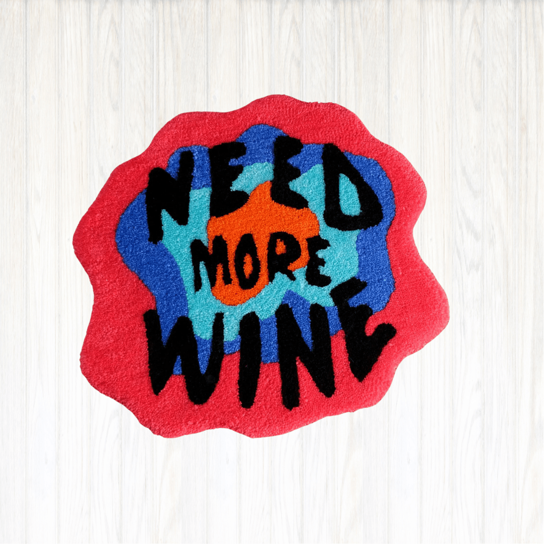 - 'NEED MORE WINE' RUG 55X60CM - 55X60CM - RugRatz