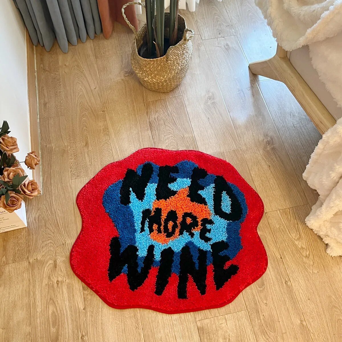 - 'NEED MORE WINE' RUG 55X60CM - 55X60CM - RugRatz