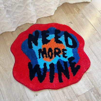 - 'NEED MORE WINE' RUG 55X60CM - 55X60CM - RugRatz