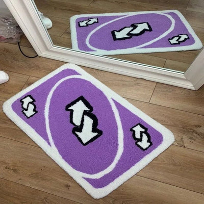 - UNO REVERSE CARD RUG - Purple - RugRatz